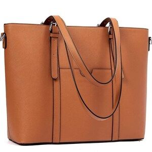 Laptop Tote Bag for Women 15.6 Inch Brown